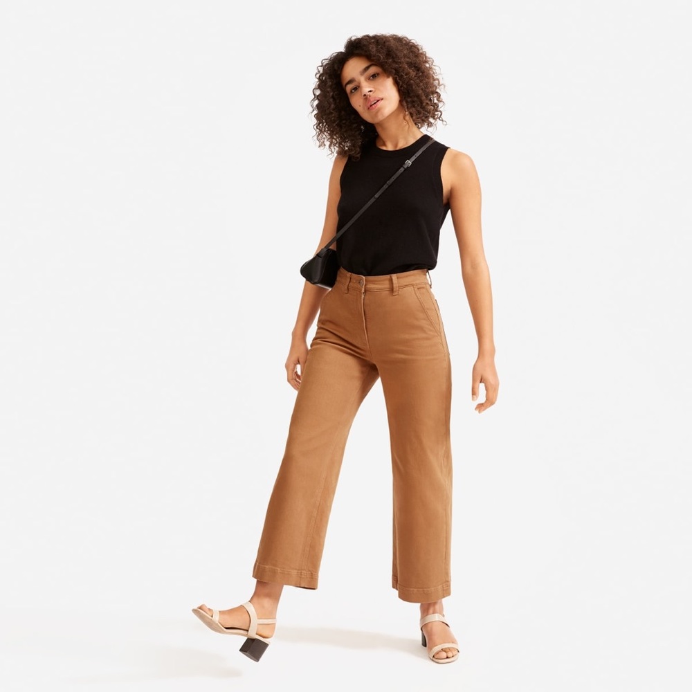 Everlane Wide Leg Crop in Ochre, size 6